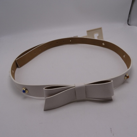 KATE SPADE In The Loop Ivory Leather Skinny Belt S - Picture 3 of 8